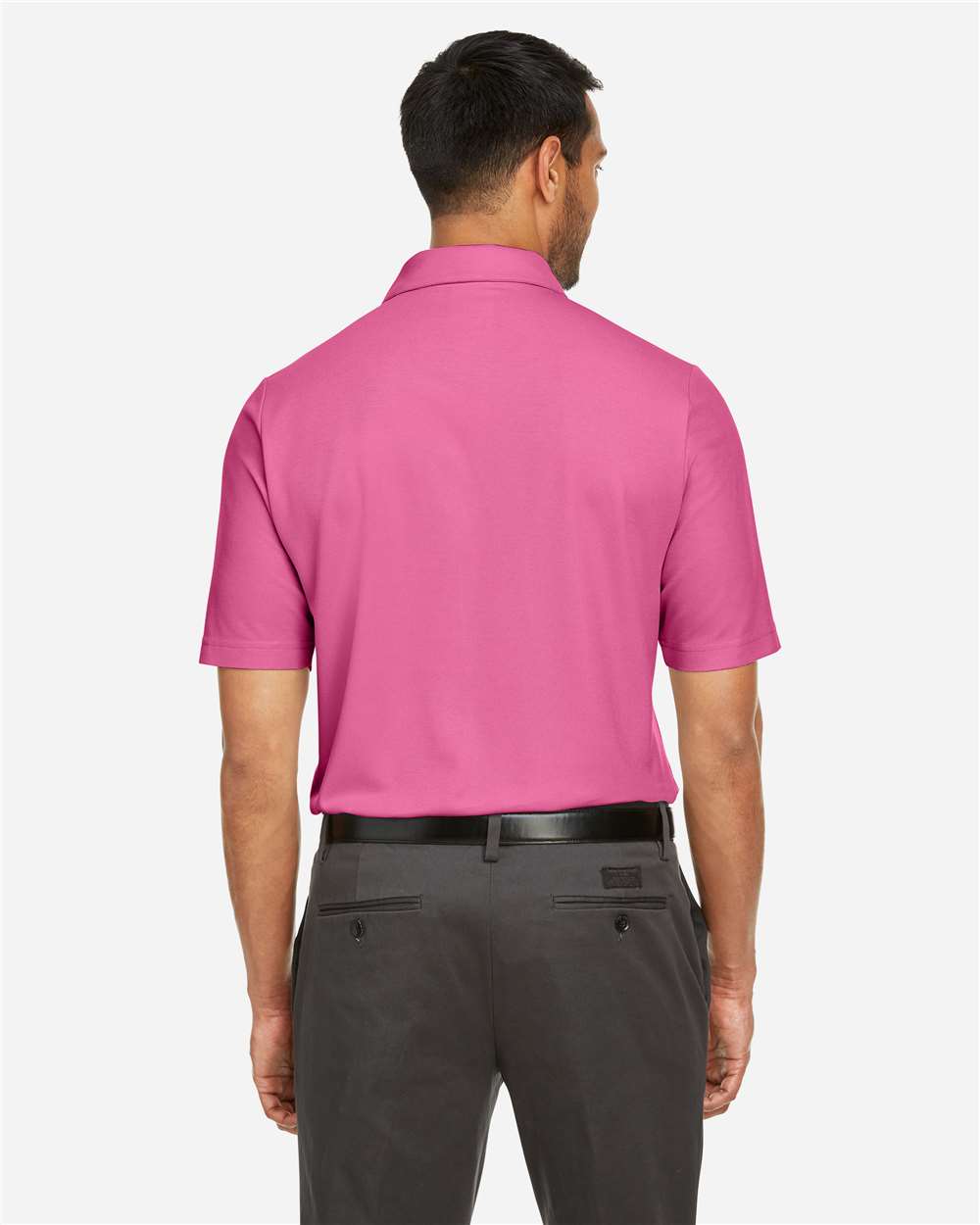 Men's Fusion ChromaSoft™ Pique Polo - OnModelBack - B275A7303 - Charity Pink