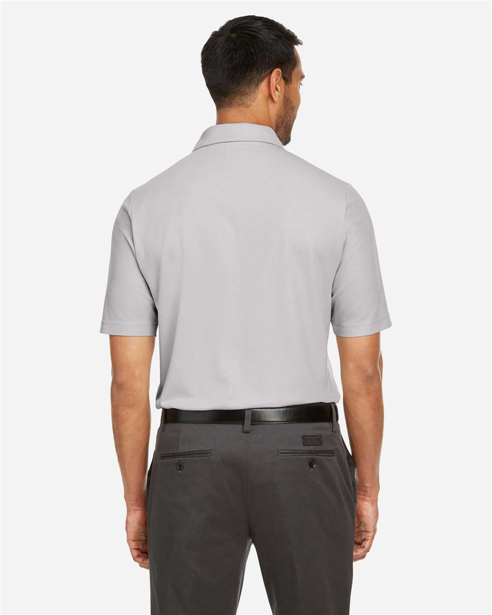 Men's Fusion ChromaSoft™ Pique Polo - OnModelBack - B275A7353 - Platinum
