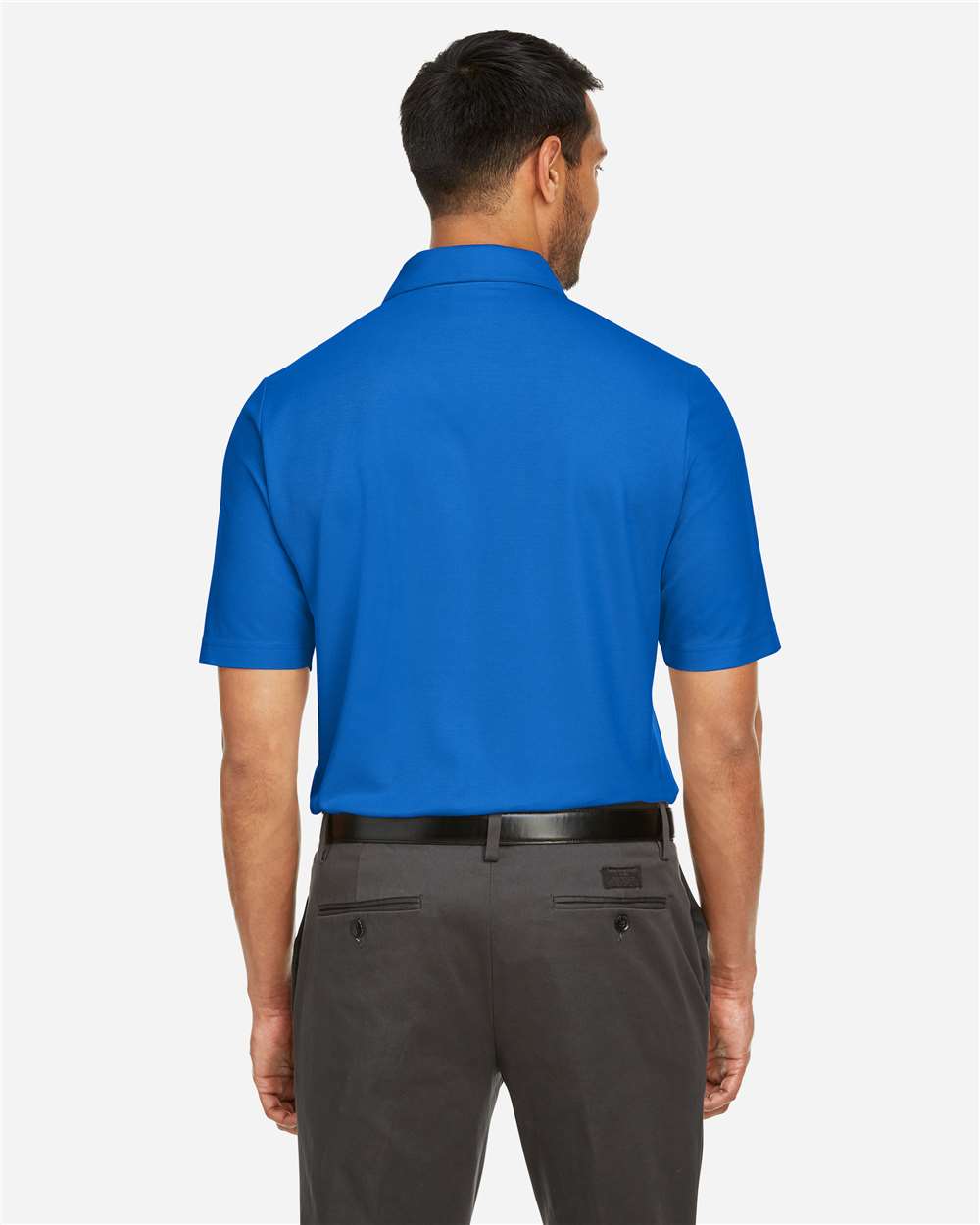 Men's Fusion ChromaSoft™ Pique Polo - OnModelBack - B275A7753 - True Royal