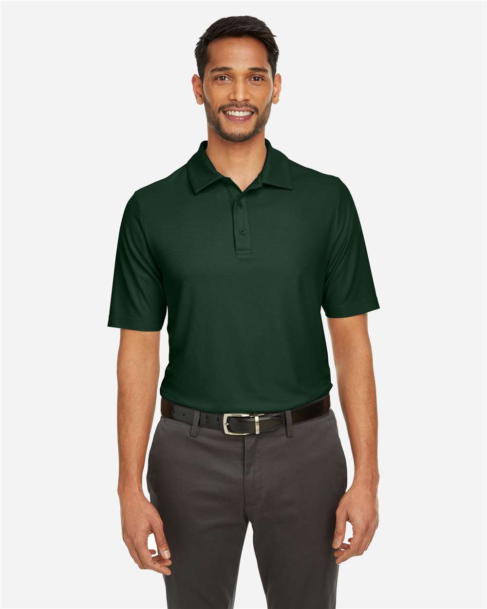 Men's Fusion ChromaSoft™ Pique Polo - OnModelFront - B275A7543 - Forest
