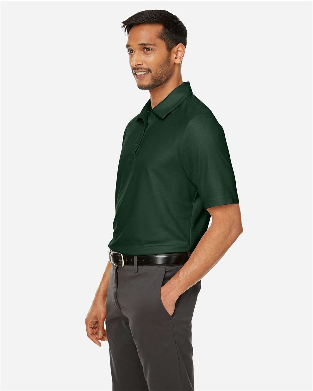 Men's Fusion ChromaSoft™ Pique Polo - OnModelSide - B275A7543 - Forest