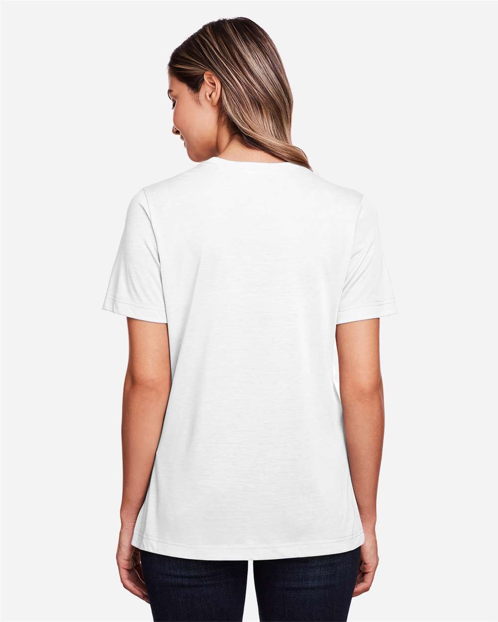 Women's Fusion ChromaSoft™ Performance T-Shirt - OnModelBack - B273A7002 - White