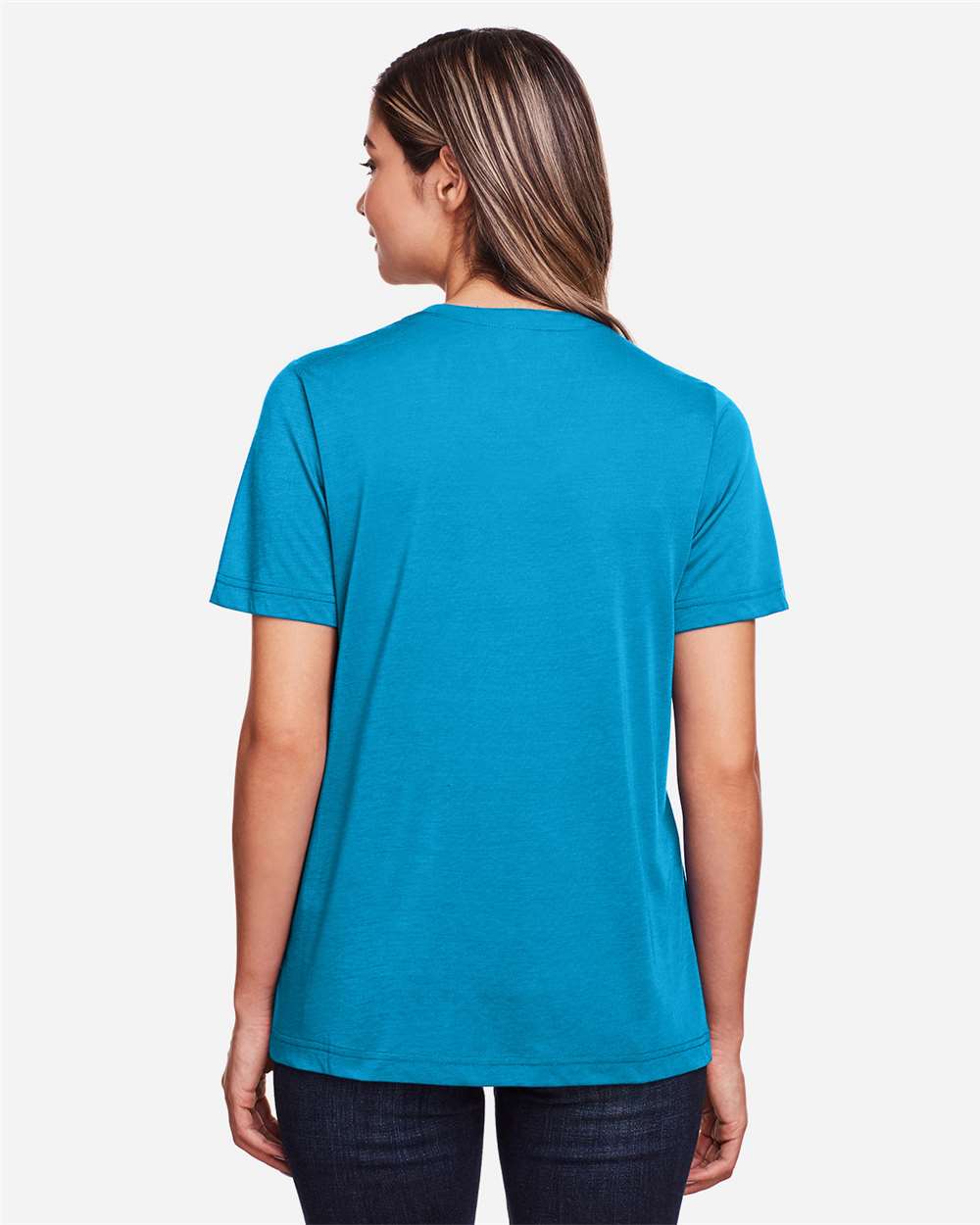 Women's Fusion ChromaSoft™ Performance T-Shirt - OnModelBack - B273A7762 - Electric Blue