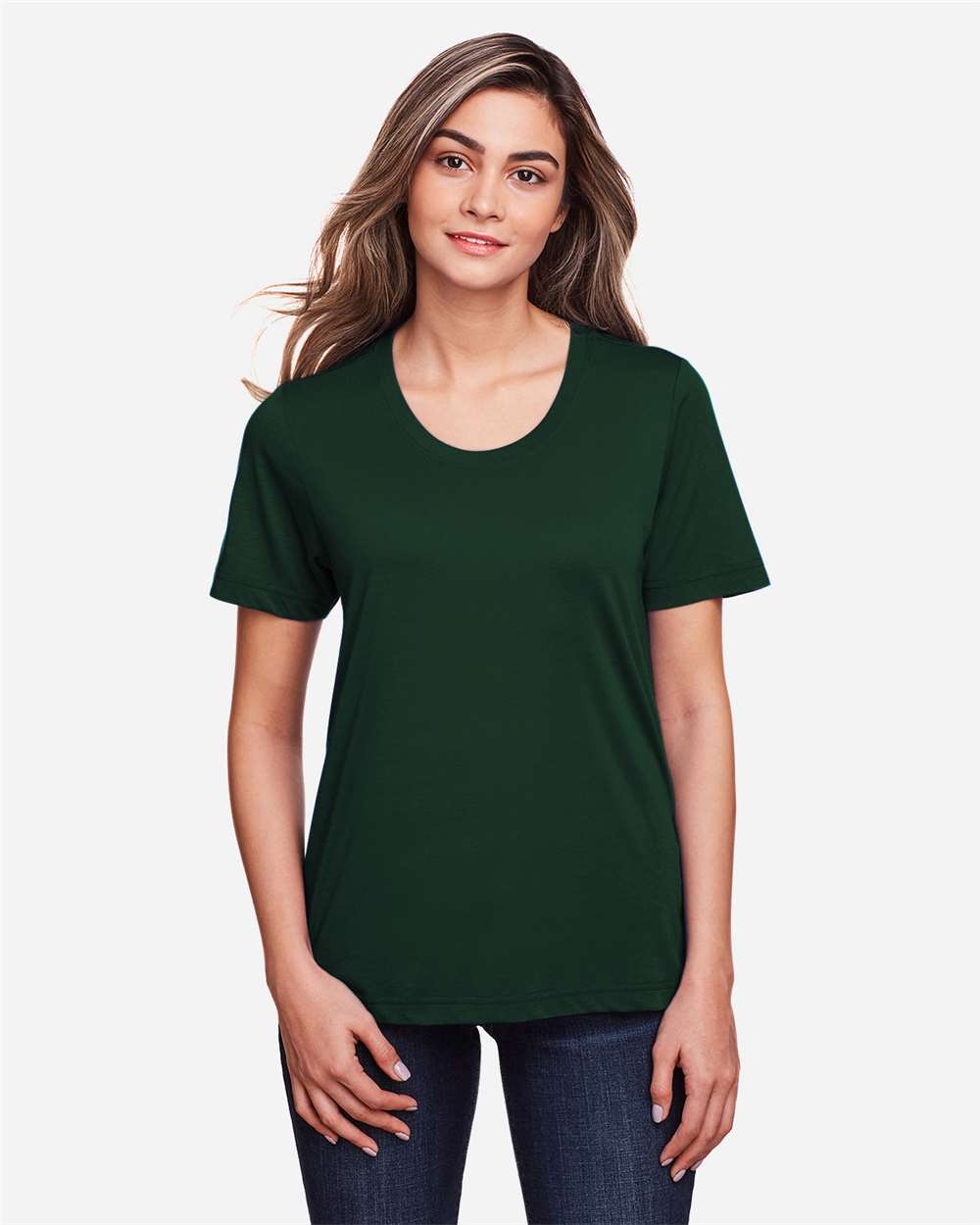 Women's Fusion ChromaSoft™ Performance T-Shirt - OnModelFront - B273A7542 - Forest