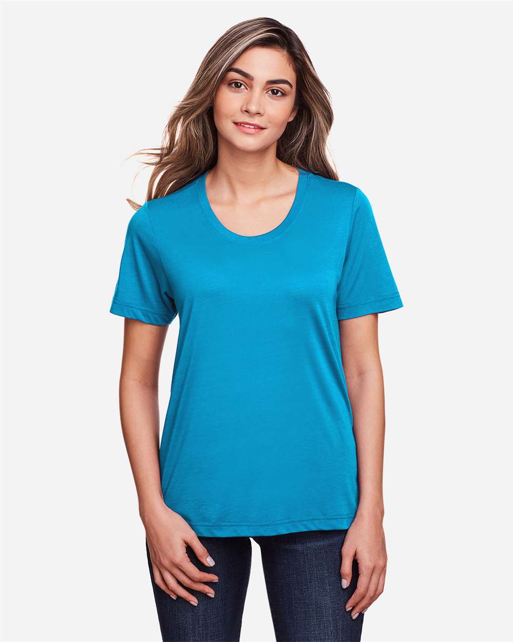Women's Fusion ChromaSoft™ Performance T-Shirt - OnModelFront - B273A7762 - Electric Blue