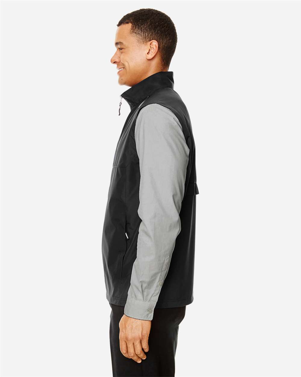 Men's Techno Lite Unlined Vest - OnModelSide - B301A7503 - Black