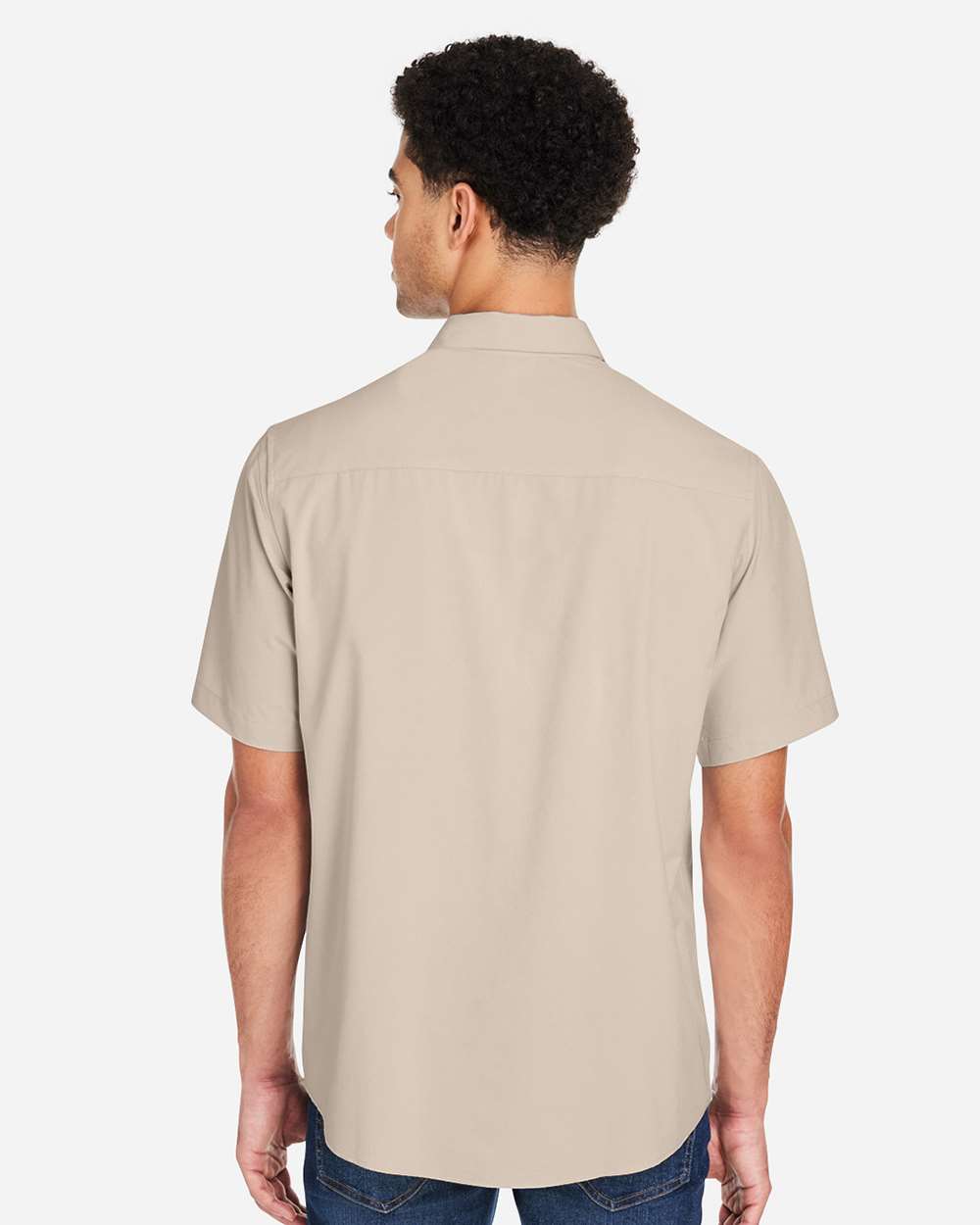 Men's Ultra UVP® Marina Shirt - OnModelBack - B290A7733 - Stone