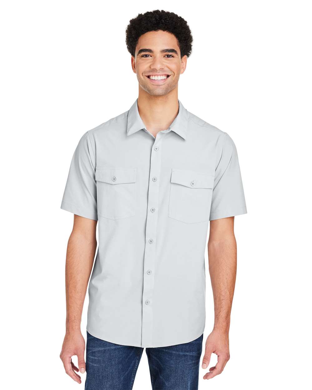 Men's Ultra UVP® Marina Shirt - OnModelFront - B290A7353 - Platinum