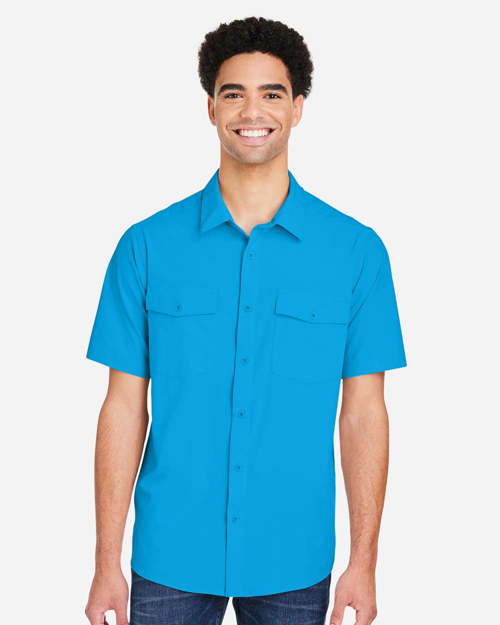 Men's Ultra UVP® Marina Shirt - OnModelFront - B290A7763 - Electric Blue