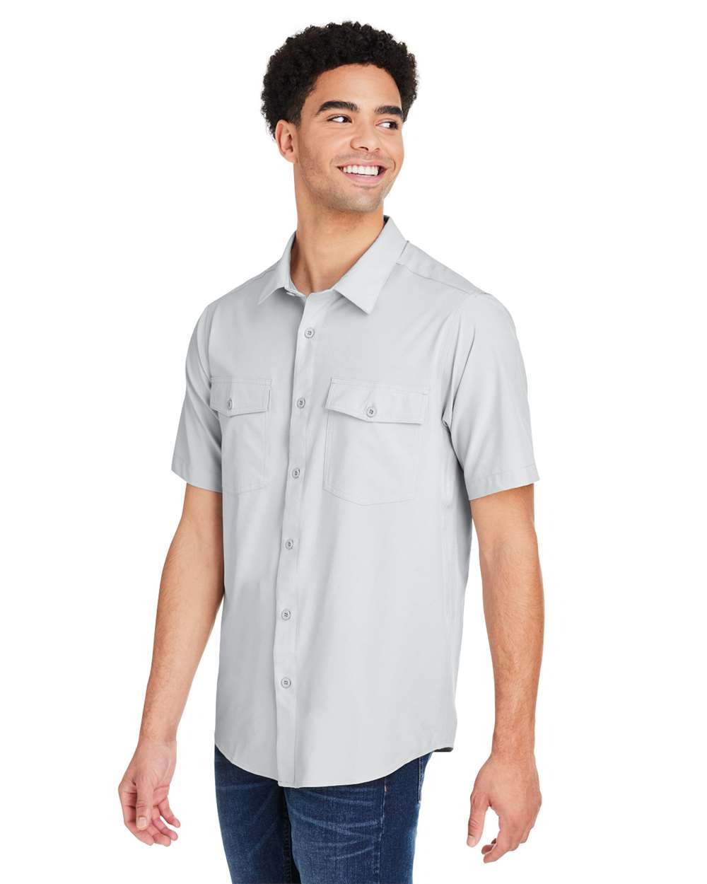 Men's Ultra UVP® Marina Shirt - OnModelSide - B290A7353 - Platinum