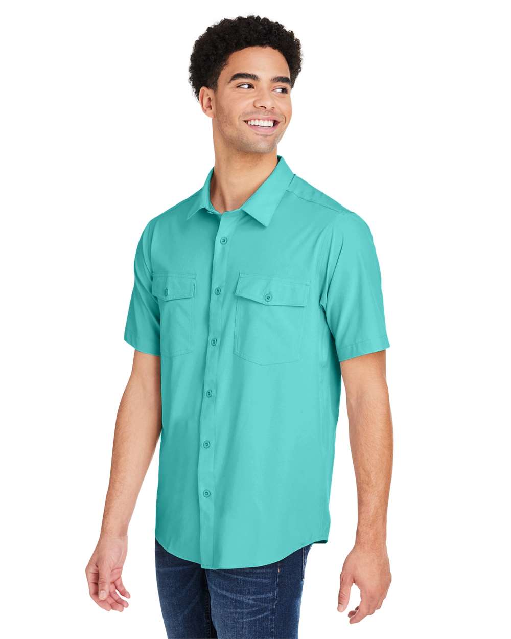Men's Ultra UVP® Marina Shirt - OnModelSide - B290A7593 - Sea Glass
