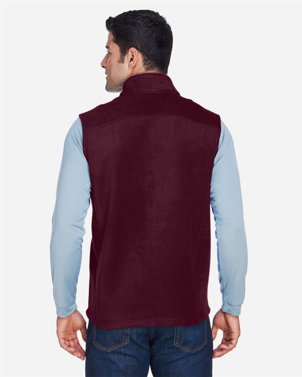 Men's Journey Fleece Vest - OnModelBack - B235A7533 - Burgundy