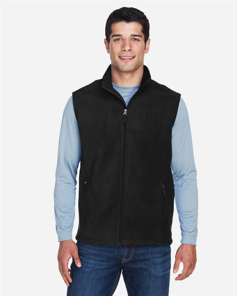 Men's Journey Fleece Vest - OnModelFront - B235A7503 - Black