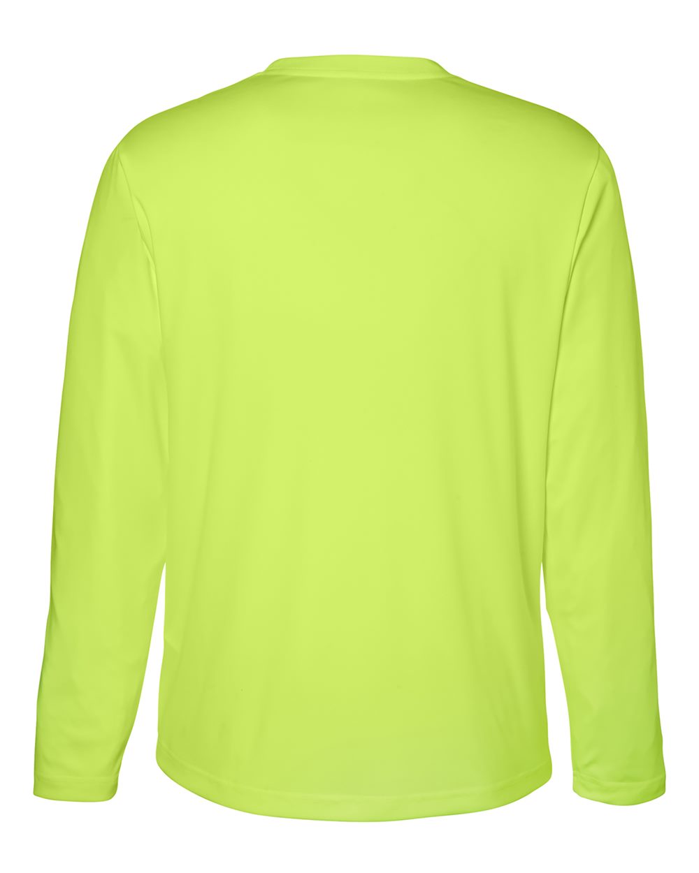 Unisex Capital Long Sleeve Performance T-Shirt - Back - B267A7162 - Safety Yellow