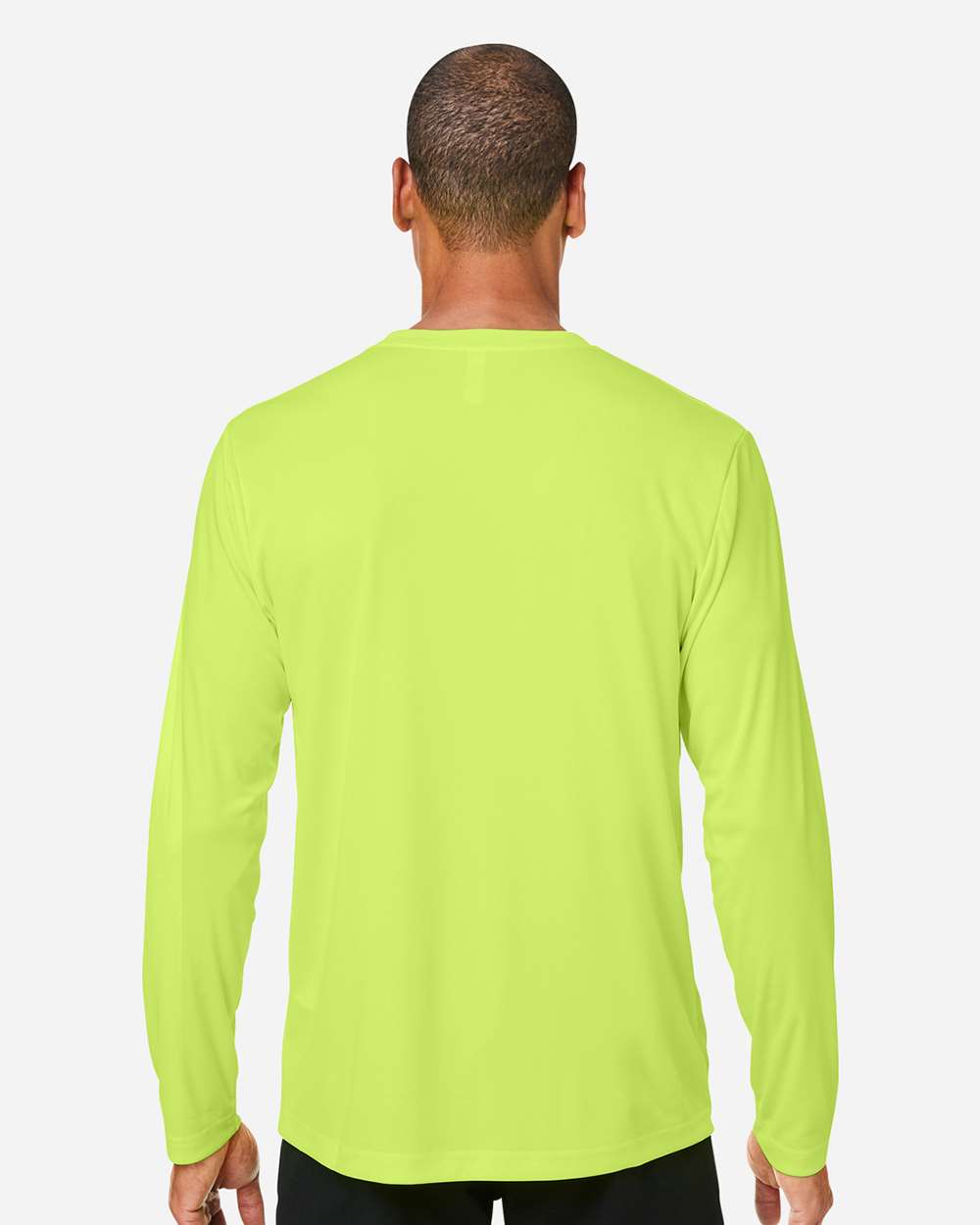 Unisex Capital Long Sleeve Performance T-Shirt - OnModelBack - B267A7162 - Safety Yellow