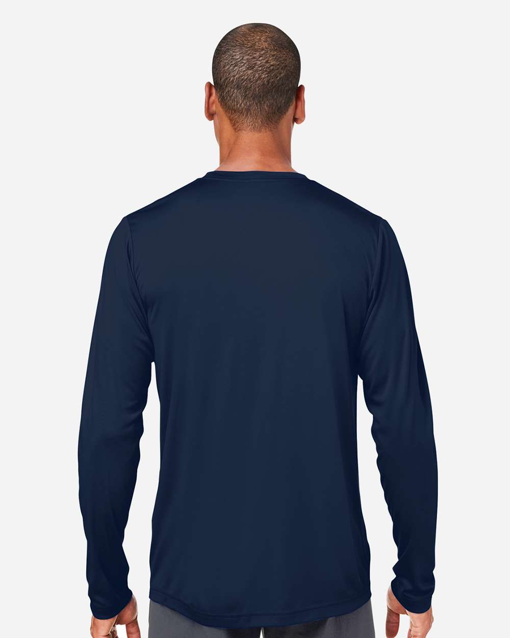 Unisex Capital Long Sleeve Performance T-Shirt - OnModelBack - B267A7652 - Classic Navy