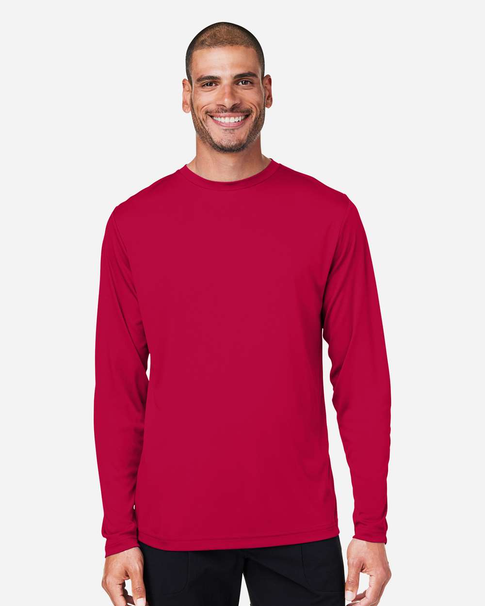 Unisex Capital Long Sleeve Performance T-Shirt - OnModelFront - B267A7702 - Classic Red