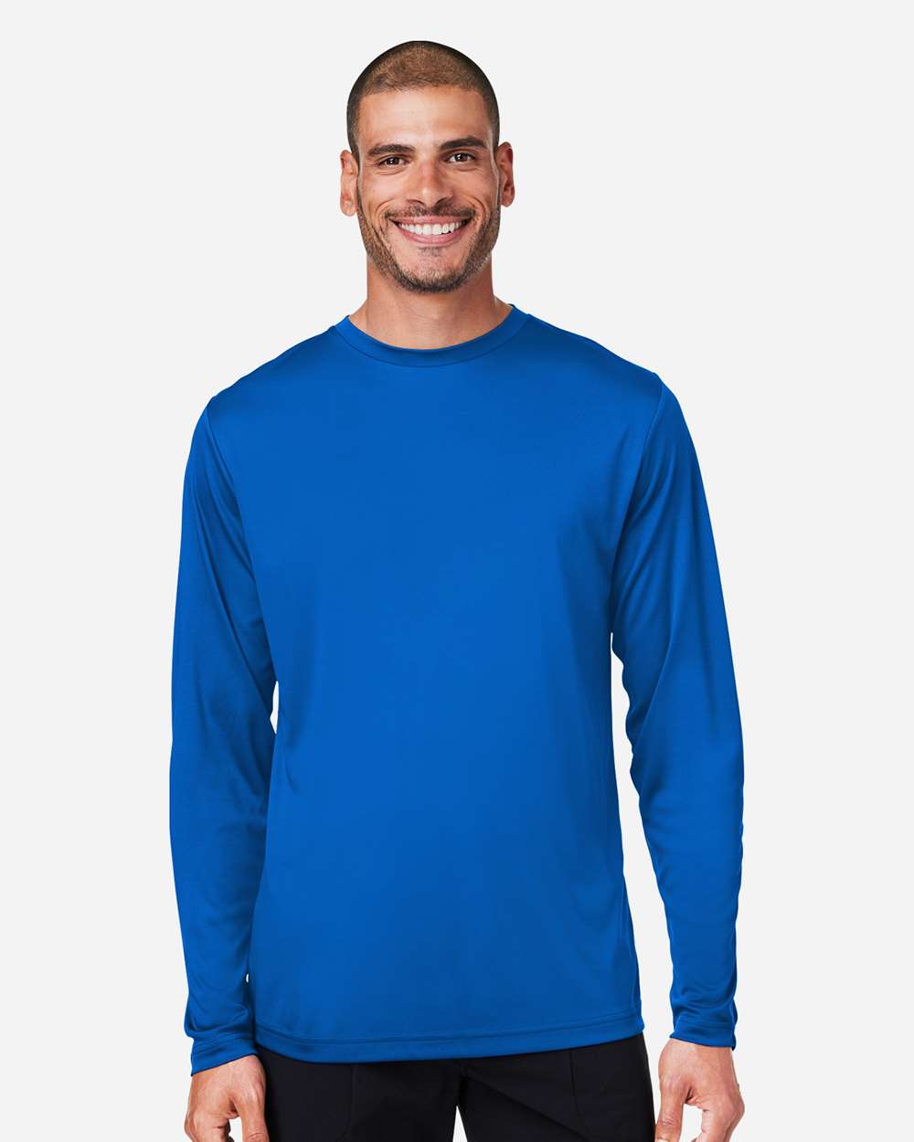Unisex Capital Long Sleeve Performance T-Shirt - OnModelFront - B267A7752 - True Royal