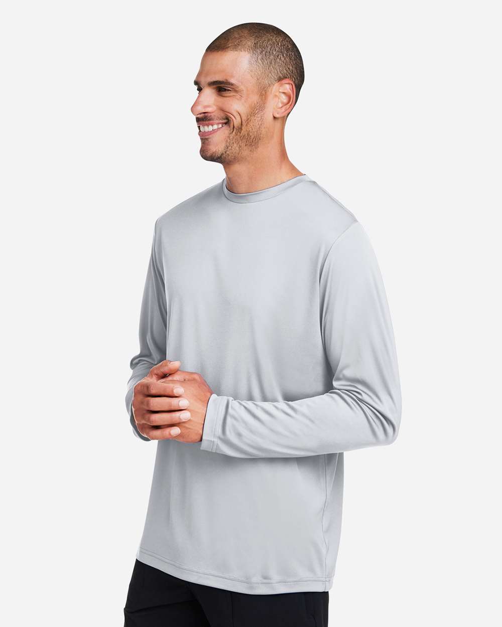 Unisex Capital Long Sleeve Performance T-Shirt - OnModelSide - B267A7352 - Platinum