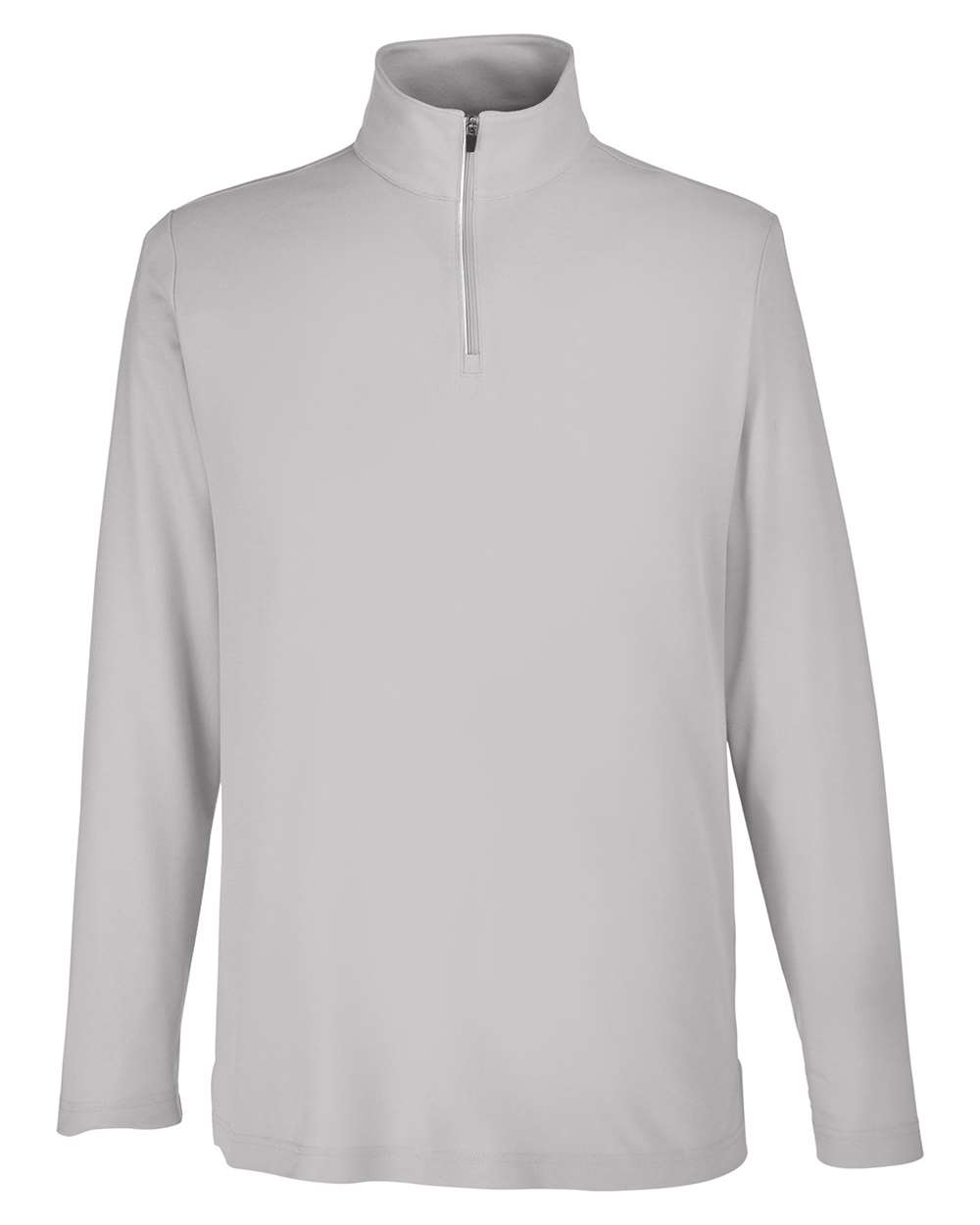 Men's Fusion ChromaSoft™ Pique Quarter-Zip Pullover - Front - B286A7353 - Platinum