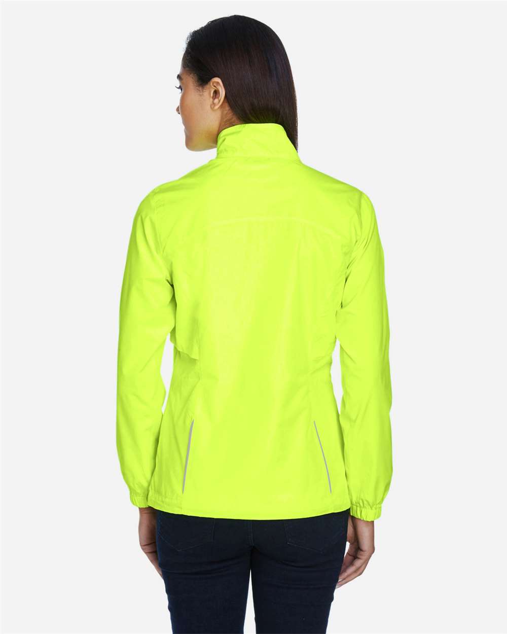 Women's Techno Lite Motivate Unlined Lightweight Jacket - OnModelBack - B209A7162 - Safety Yellow
