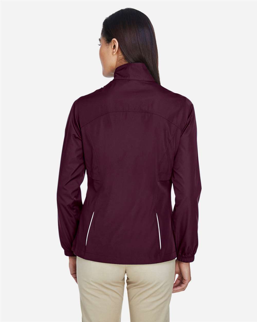 Women's Techno Lite Motivate Unlined Lightweight Jacket - OnModelBack - B209A7532 - Burgundy