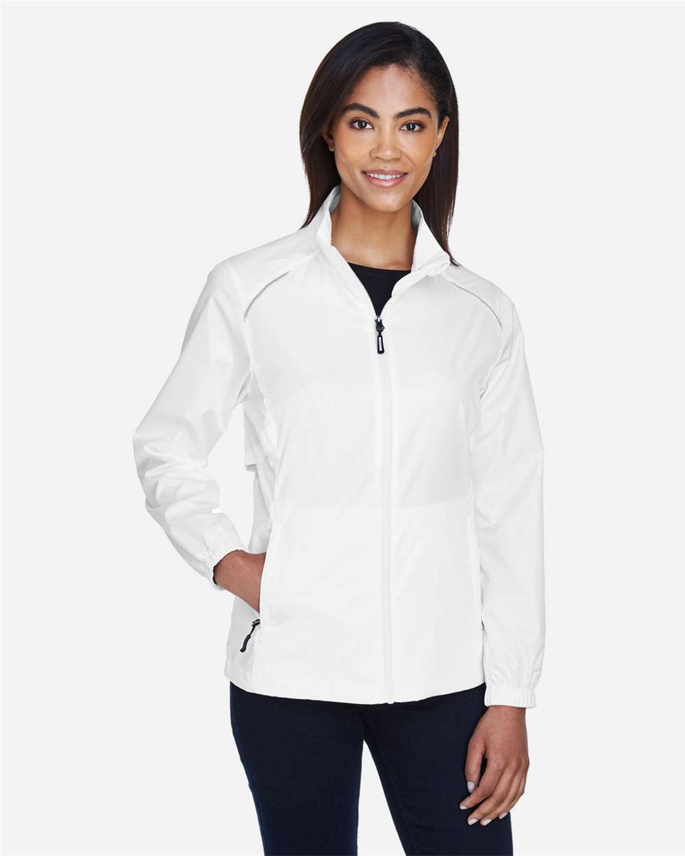 Women's Techno Lite Motivate Unlined Lightweight Jacket - OnModelFront - B209A7002 - White