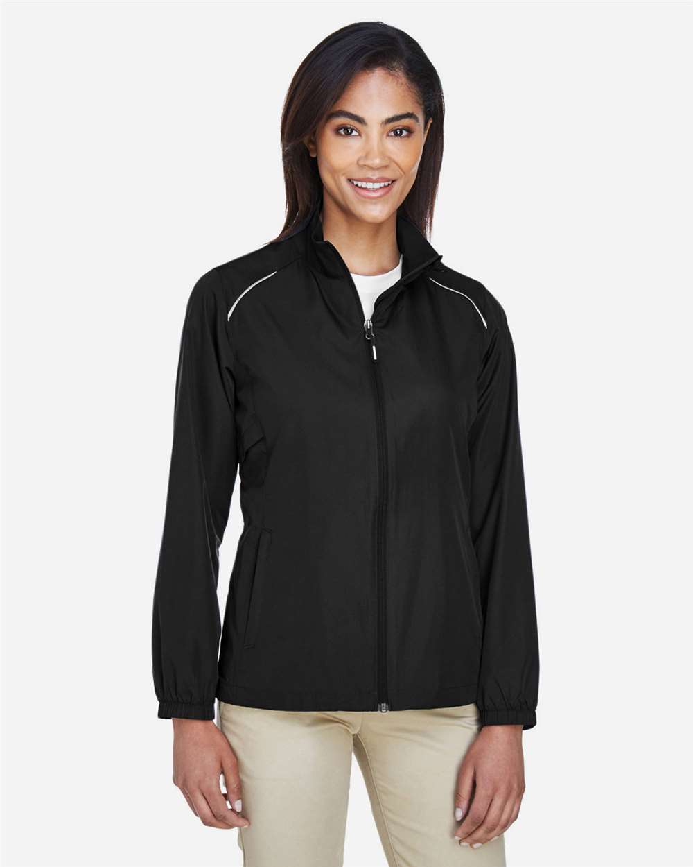 Women's Techno Lite Motivate Unlined Lightweight Jacket - OnModelFront - B209A7502 - Black