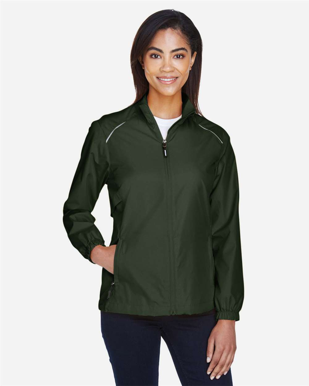 Women's Techno Lite Motivate Unlined Lightweight Jacket - OnModelFront - B209A7542 - Forest