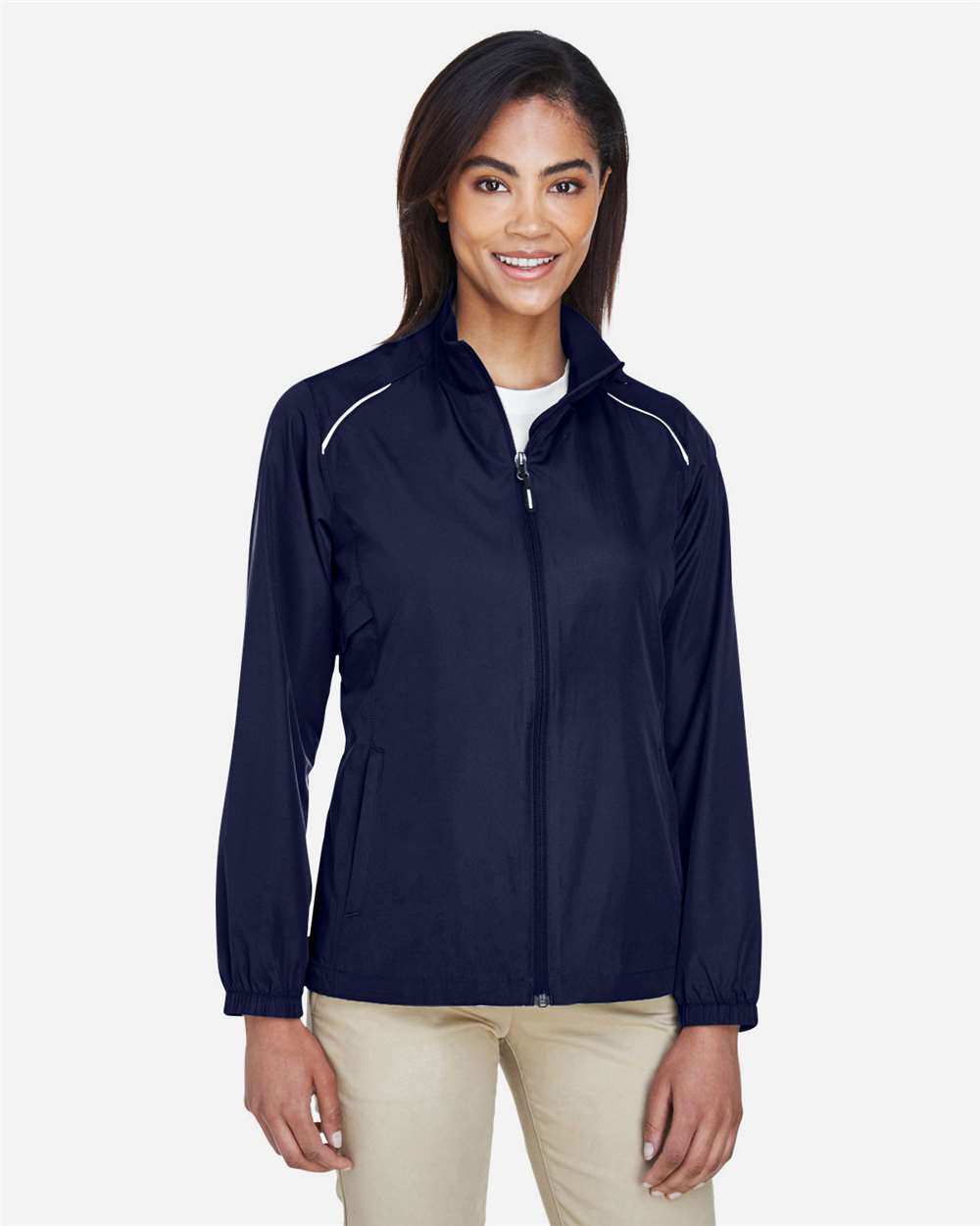 Women's Techno Lite Motivate Unlined Lightweight Jacket - OnModelFront - B209A7652 - Classic Navy