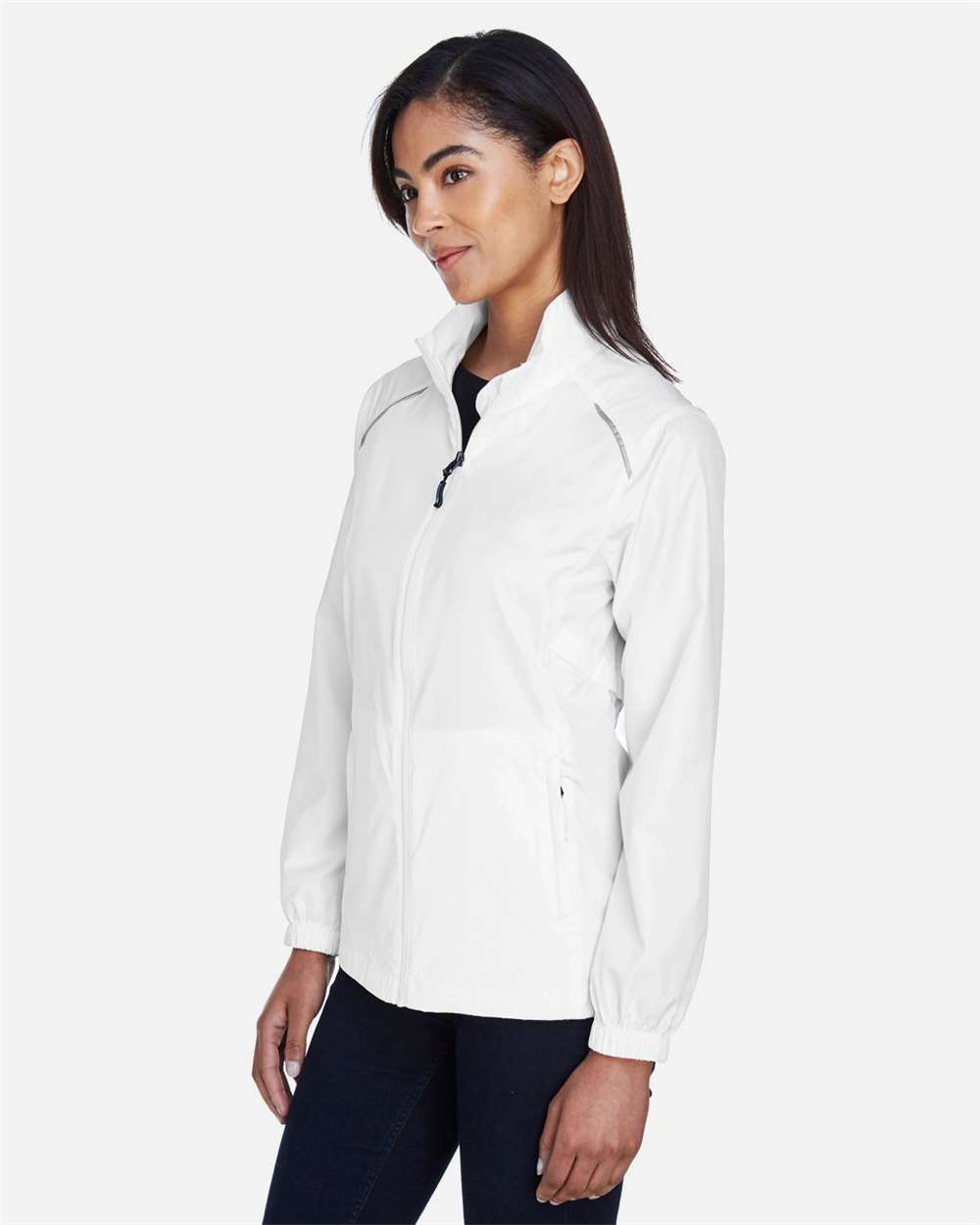 Women's Techno Lite Motivate Unlined Lightweight Jacket - OnModelSide - B209A7002 - White