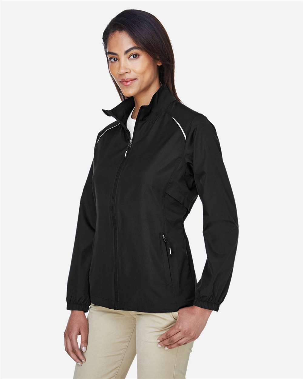 Women's Techno Lite Motivate Unlined Lightweight Jacket - OnModelSide - B209A7502 - Black