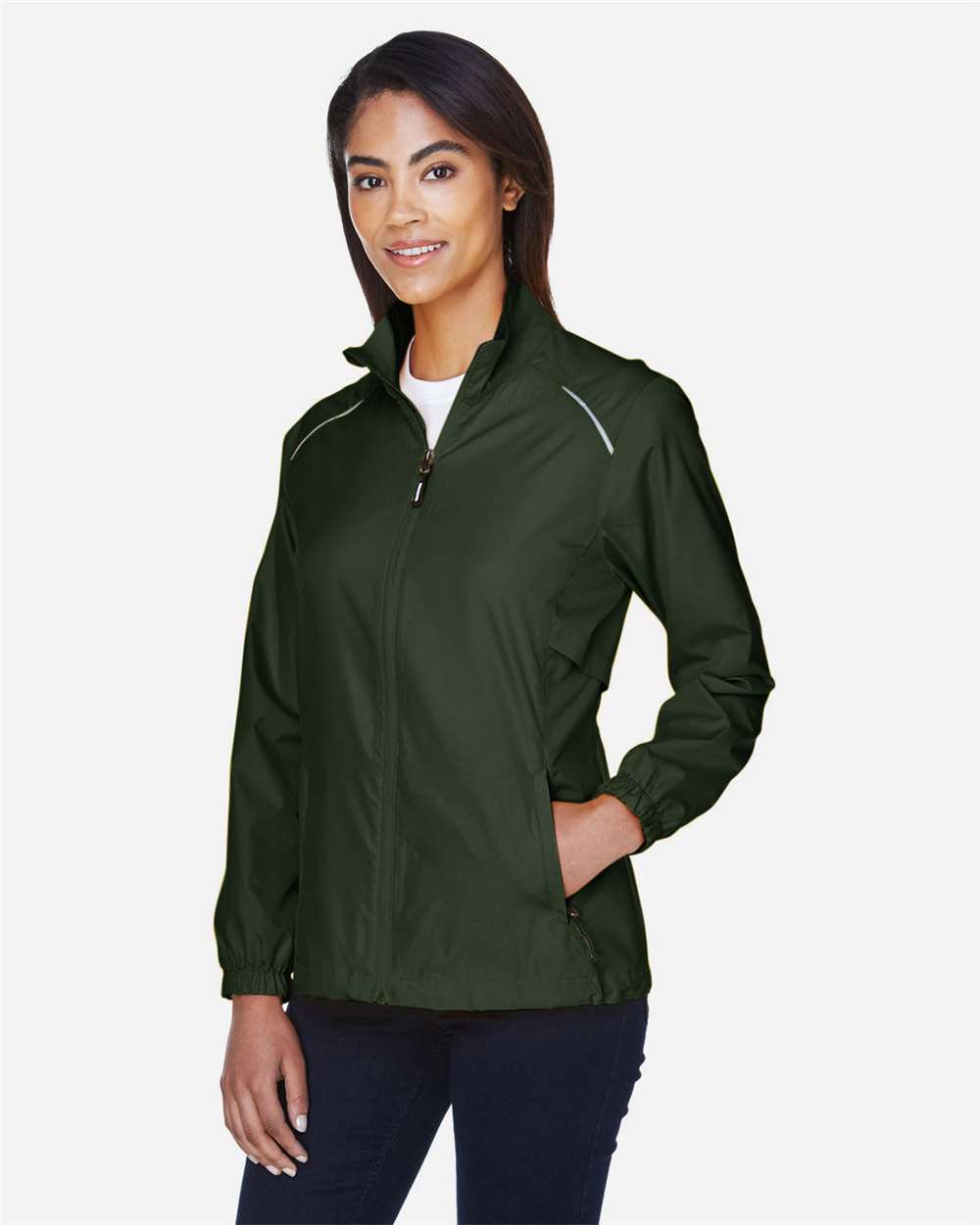 Women's Techno Lite Motivate Unlined Lightweight Jacket - OnModelSide - B209A7542 - Forest