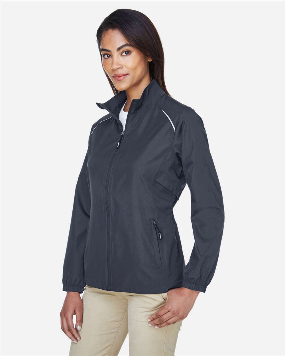 Women's Techno Lite Motivate Unlined Lightweight Jacket - OnModelSide - B209A7582 - Carbon
