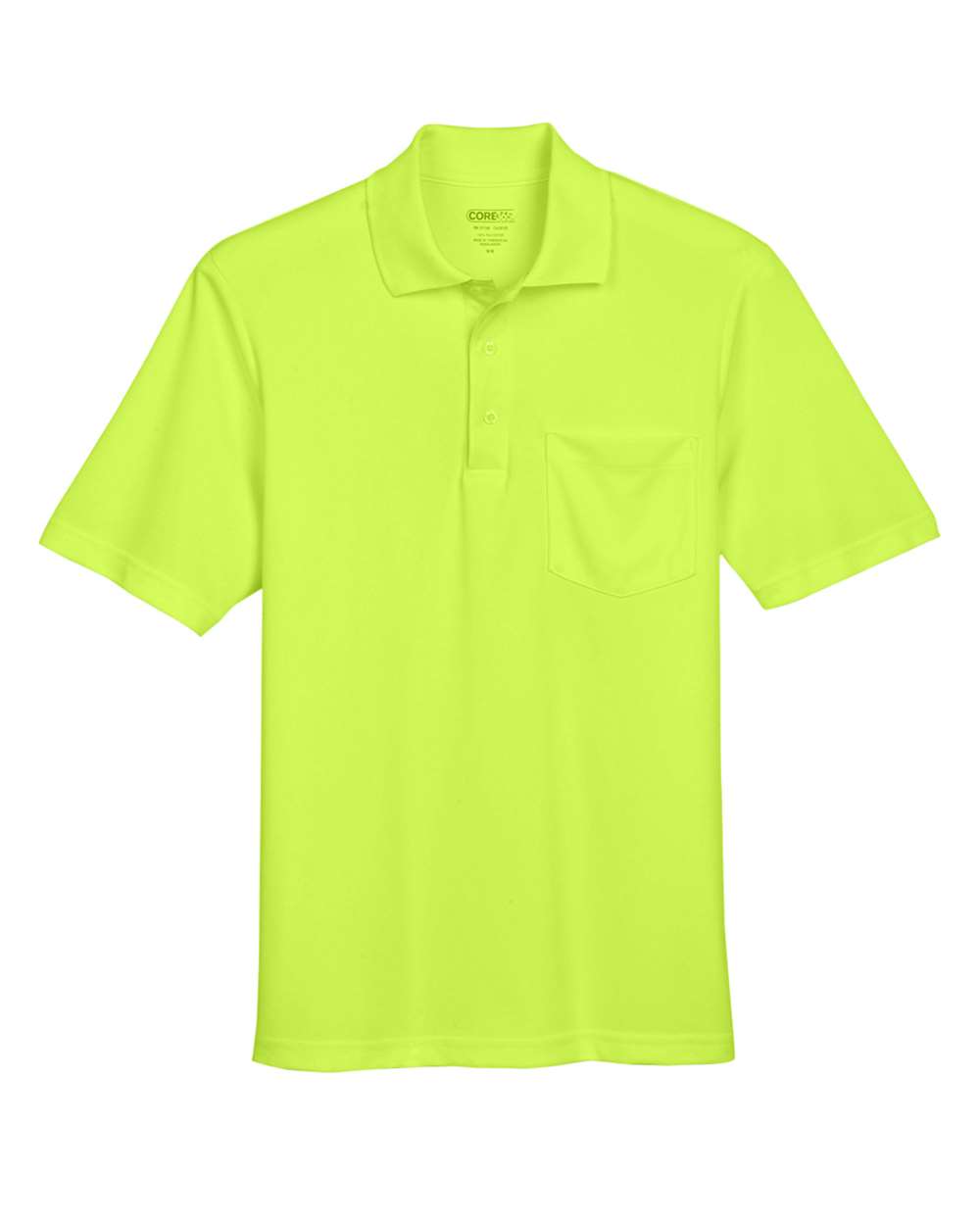 Men's Origin Performance Piqué Polo with Pocket - Front - B222A7163 - Safety Yellow