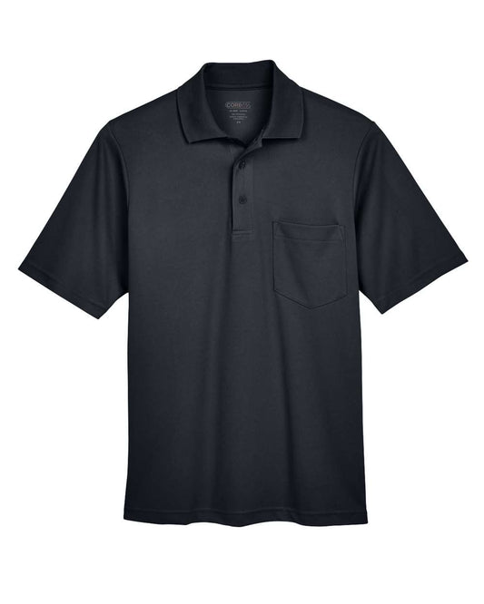 Men's Origin Performance Piqué Polo with Pocket - Front - B222A7503 - Black