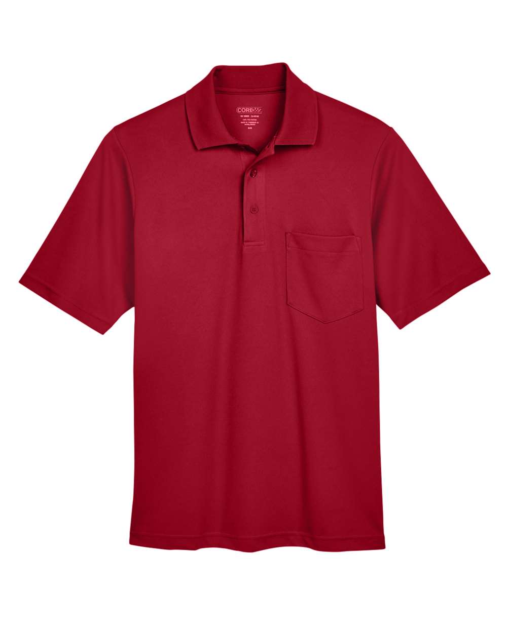 Men's Origin Performance Piqué Polo with Pocket - Front - B222A7703 - Classic Red