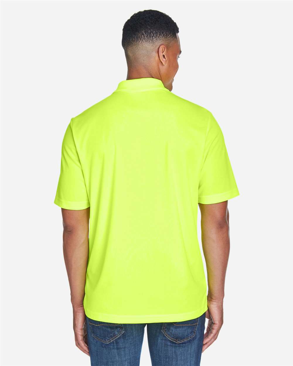 Men's Origin Performance Piqué Polo with Pocket - OnModelBack - B222A7163 - Safety Yellow