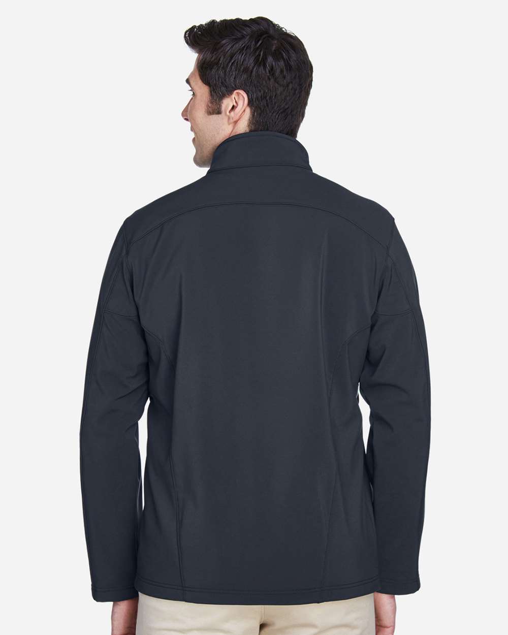 Men's Cruise Two-Layer Fleece Bonded Soft Shell Jacket - OnModelBack - B228A7582 - Carbon