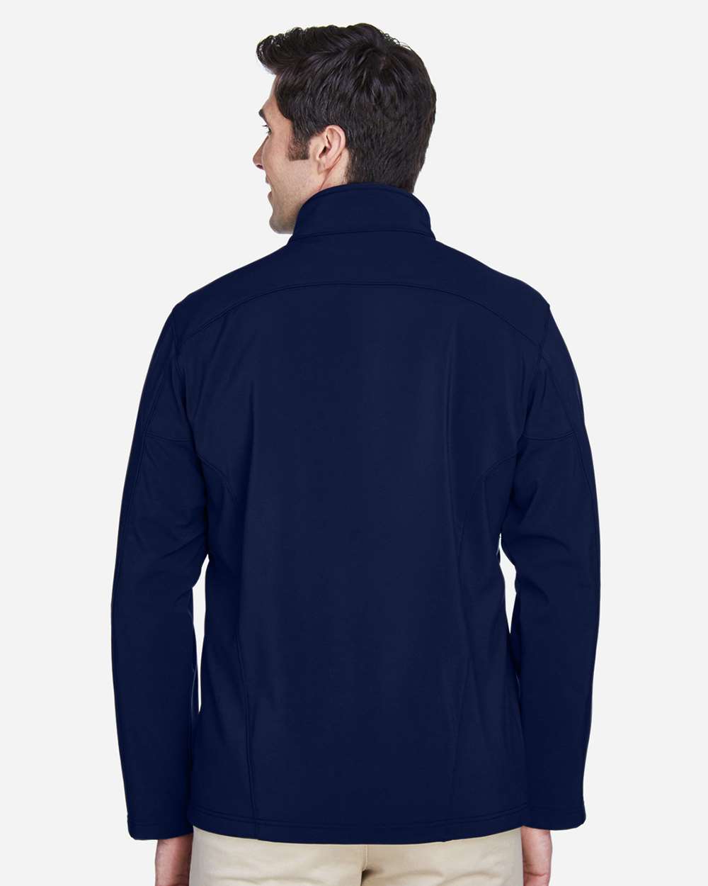 Men's Cruise Two-Layer Fleece Bonded Soft Shell Jacket - OnModelBack - B228A7652 - Classic Navy