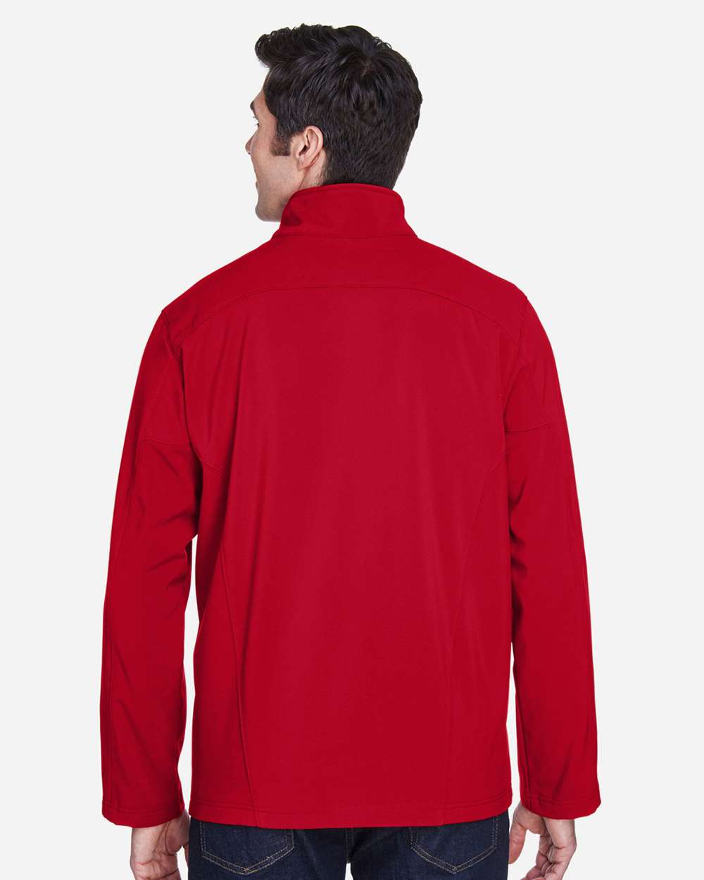 Men's Cruise Two-Layer Fleece Bonded Soft Shell Jacket - OnModelBack - B228A7702 - Classic Red