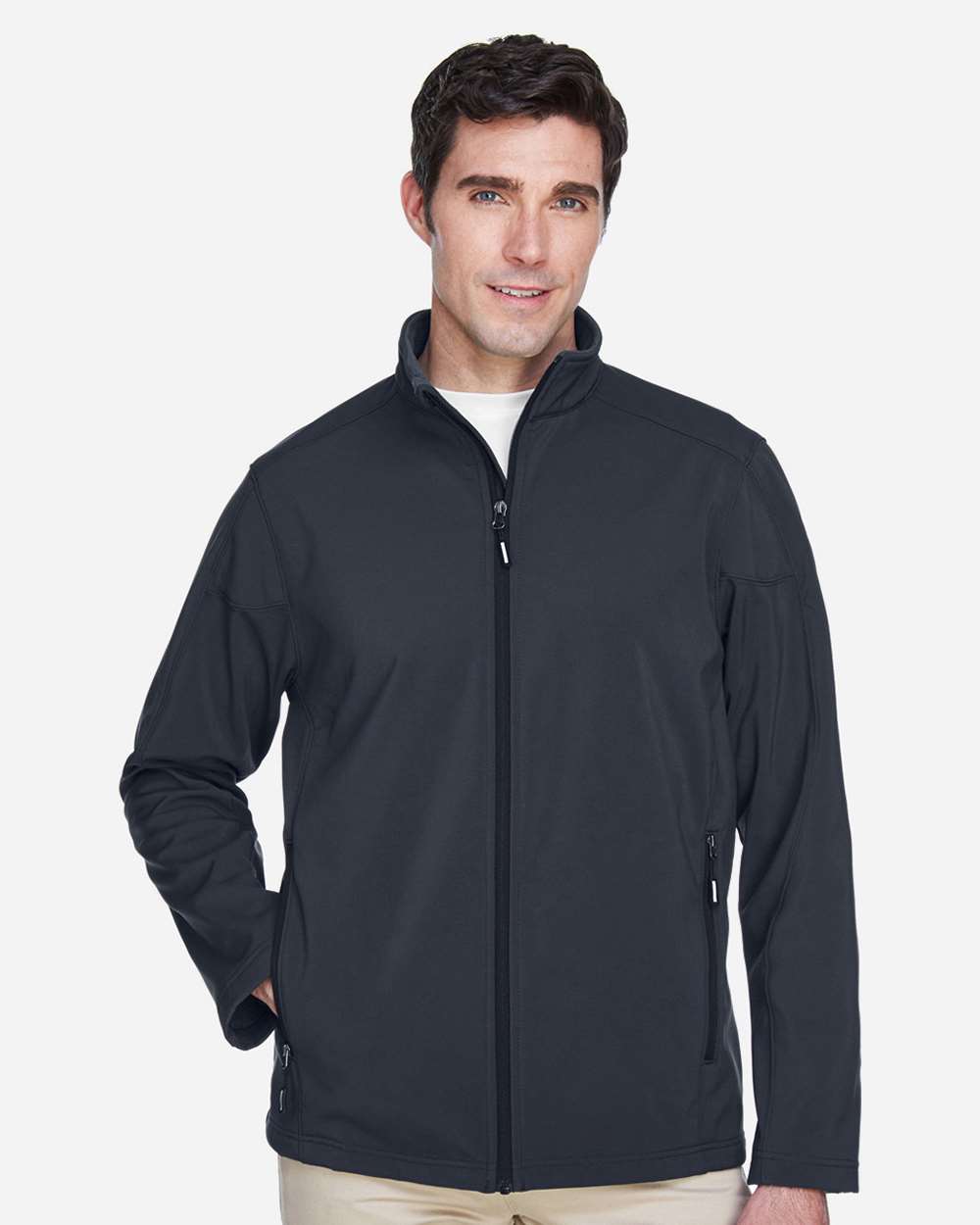 Men's Cruise Two-Layer Fleece Bonded Soft Shell Jacket - OnModelFront - B228A7582 - Carbon
