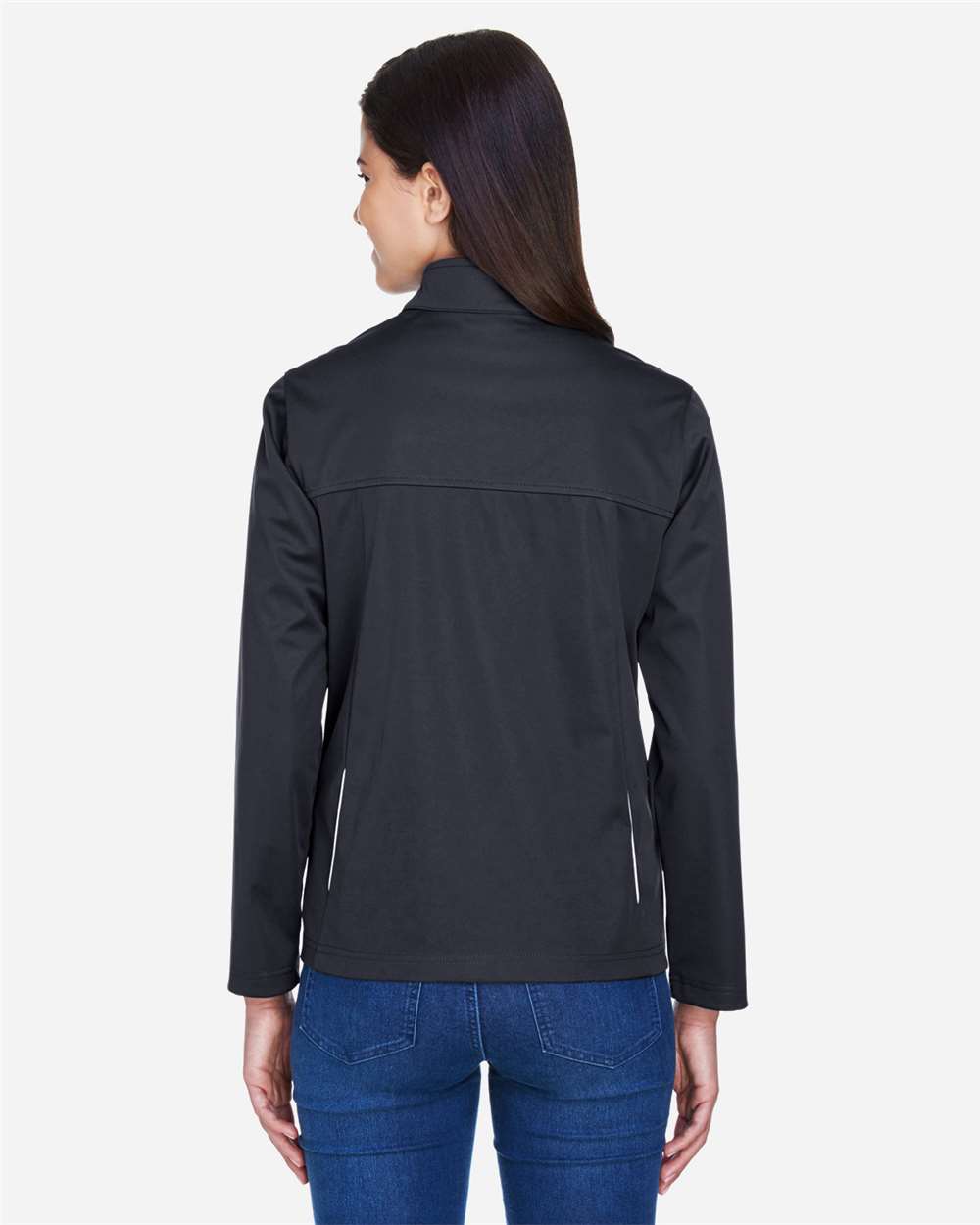 Women's Techno Lite Three-Layer Knit Tech-Shell - OnModelBack - B304A7502 - Black