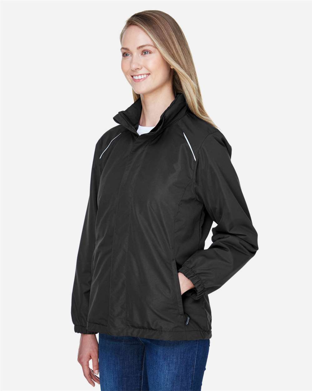 Women's Profile Fleece-Lined All-Season Jacket - OnModelSide - B220A7502 - Black