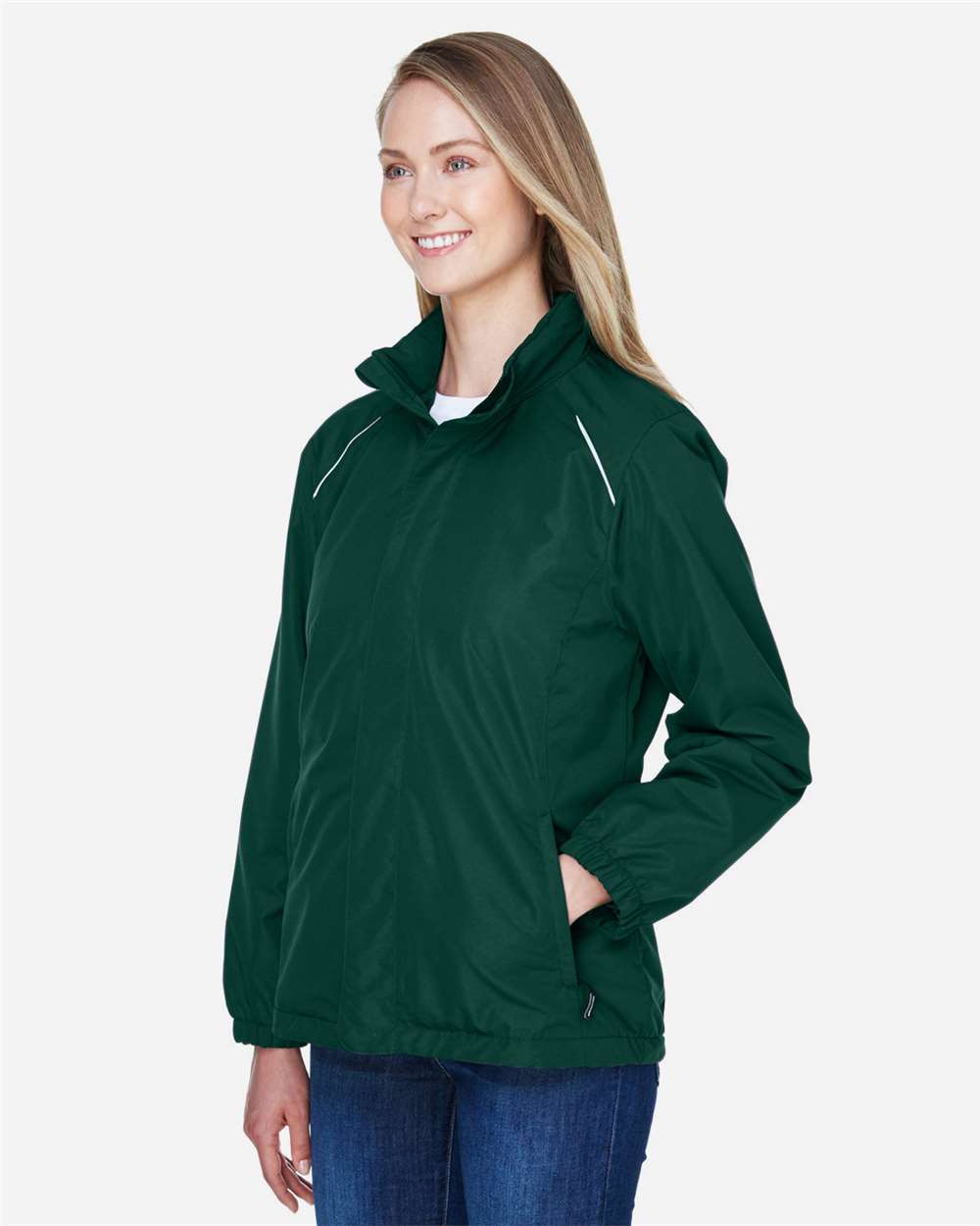 Women's Profile Fleece-Lined All-Season Jacket - OnModelSide - B220A7542 - Forest
