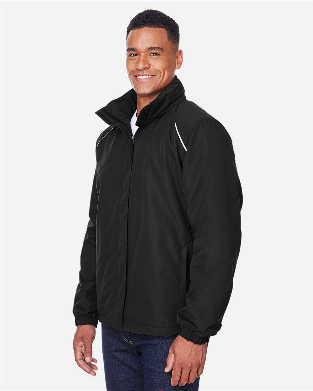 Men's Profile Fleece-Lined All-Season Jacket - OnModelSide - B247A7503 - Black