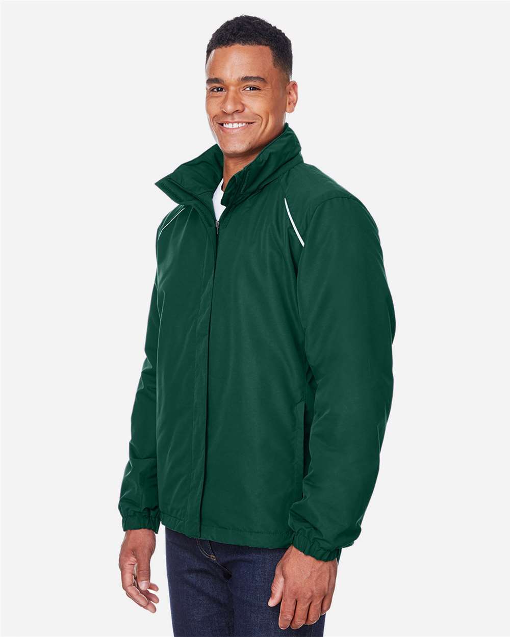 Men's Profile Fleece-Lined All-Season Jacket - OnModelSide - B247A7543 - Forest