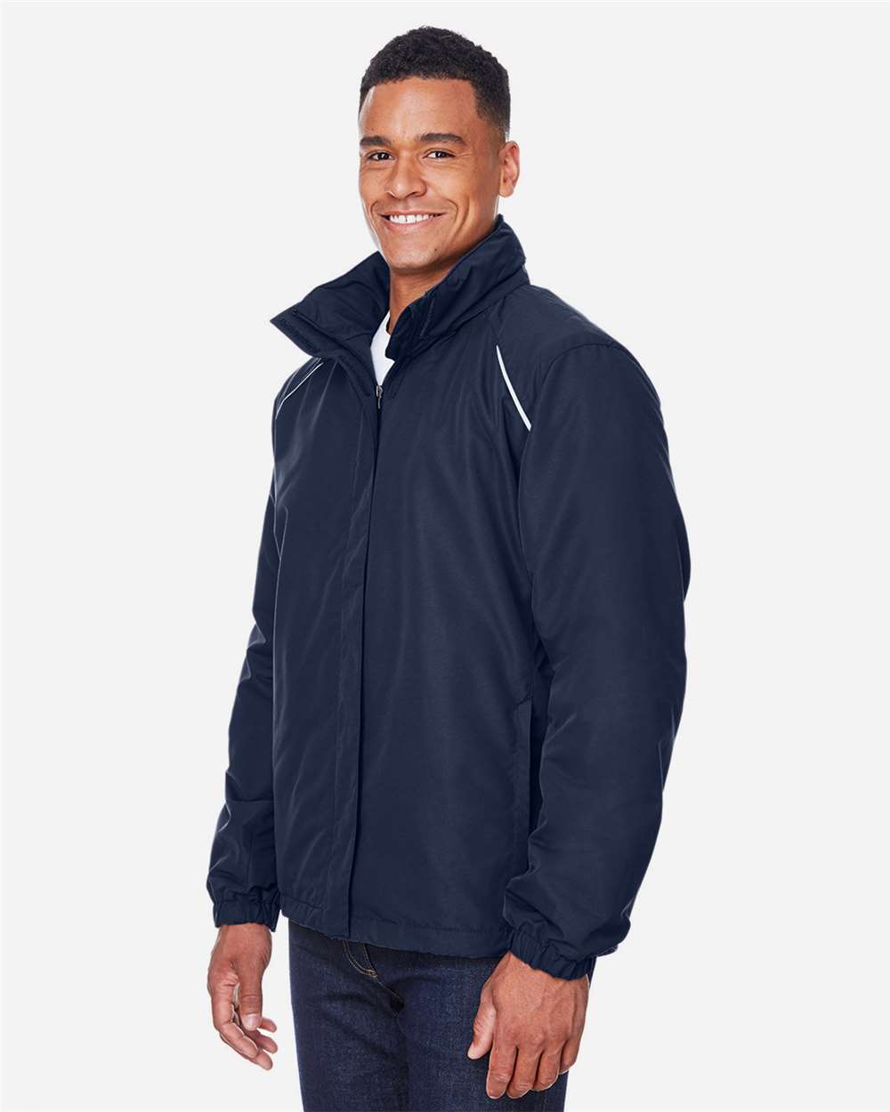 Men's Profile Fleece-Lined All-Season Jacket - OnModelSide - B247A7653 - Classic Navy