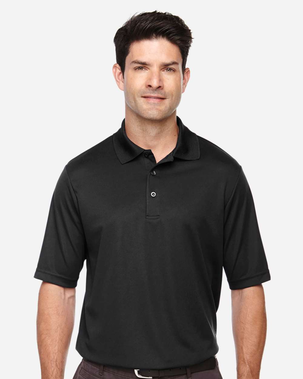Men's Tall Origin Performance Piqué Polo - OnModelFront - B224A7505 - Black