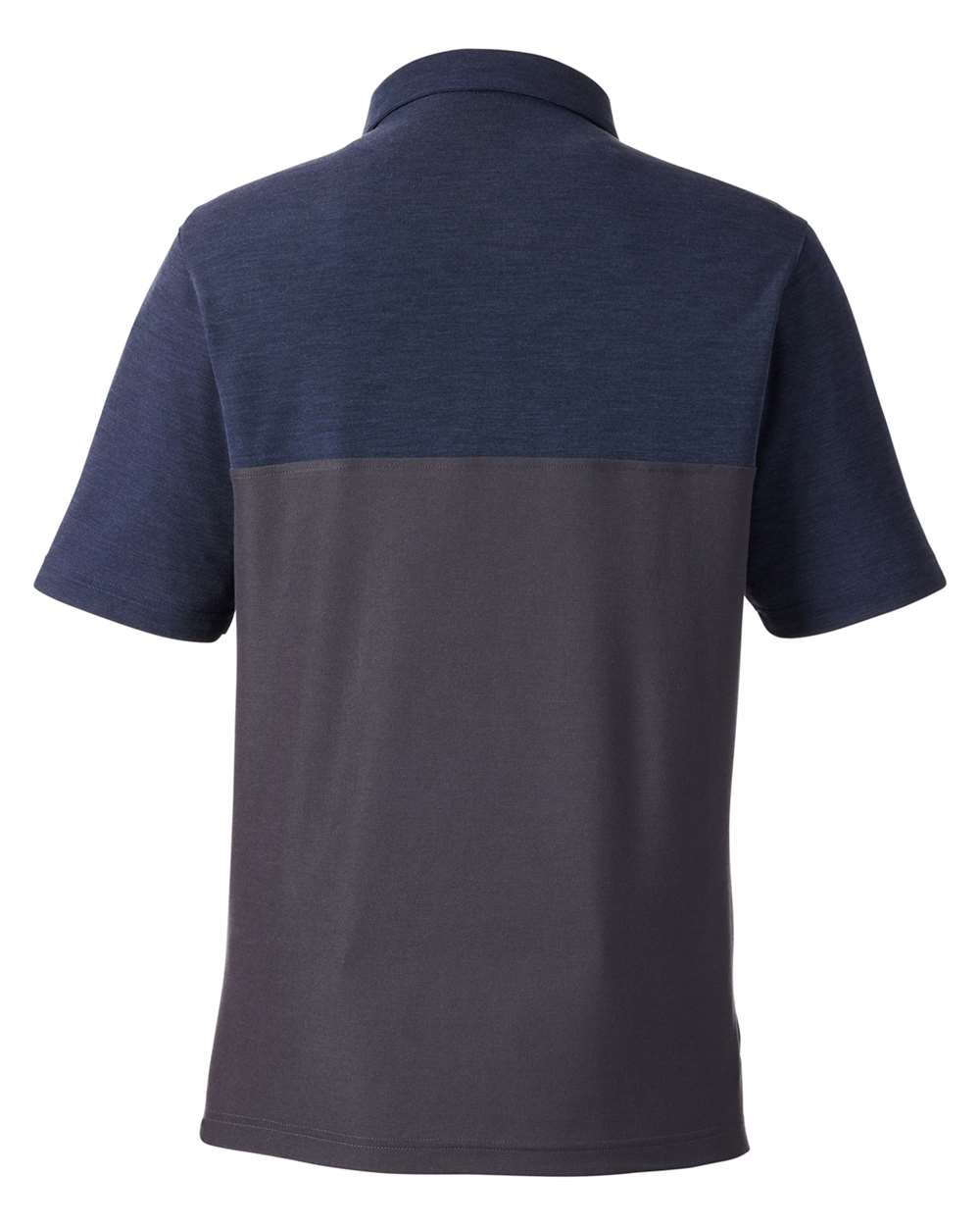 Men's Fusion ChromaSoft™ Colorblock Polo - Back - B276A7103 - Carbon/ Classic Navy Heather